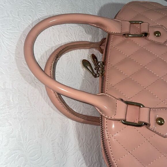Scarleton Quilted Diamond Stitch Satchel Pink Medium - Picture 9 of 12